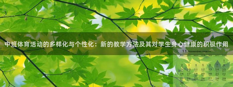 01体育App下载：中班体育活动的多样化与个性化：新的教学方法及其对学生身心健康的积极作用